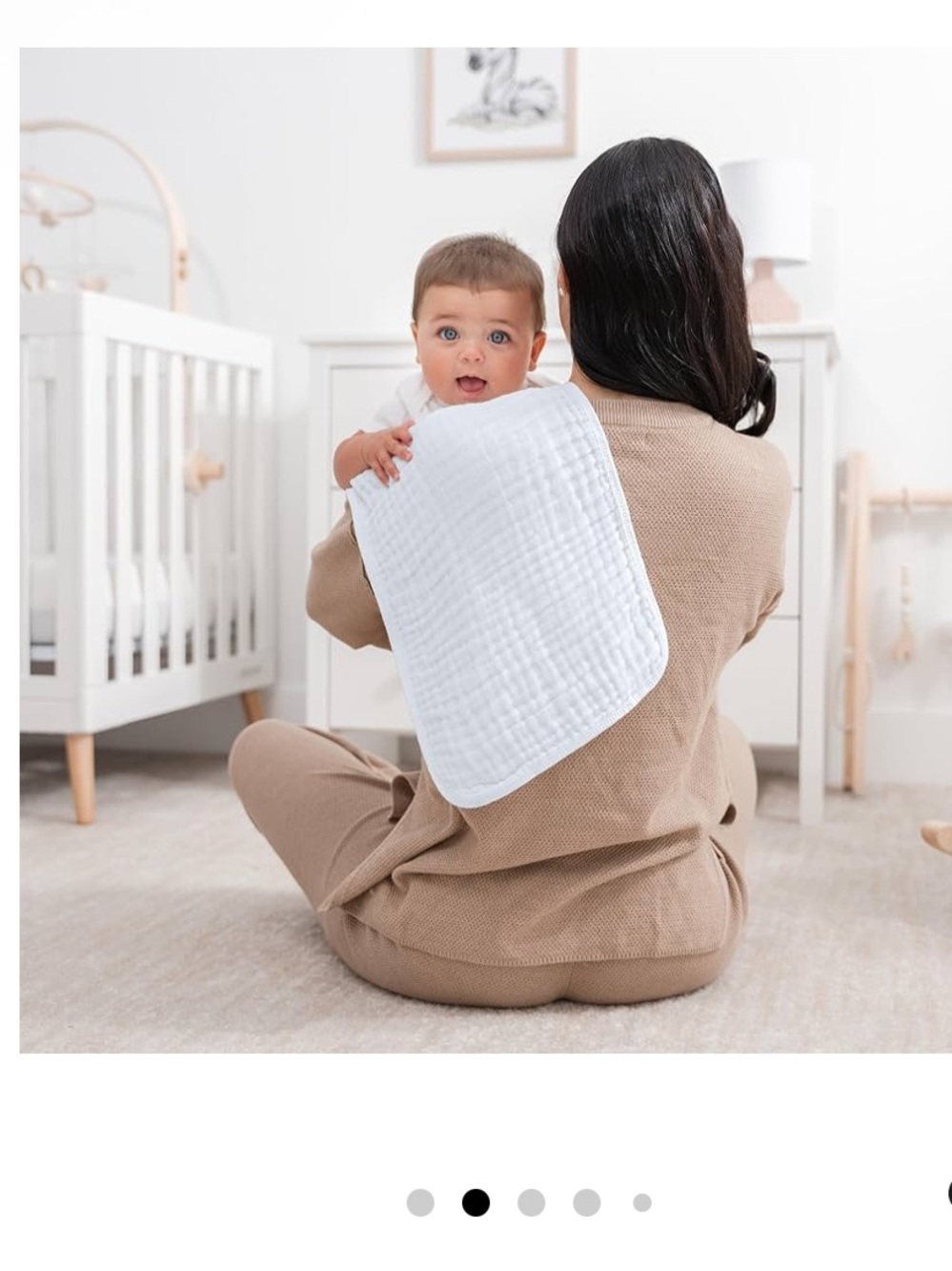 12 Comfy Cubs Soft White Muslin Burp Cloth
